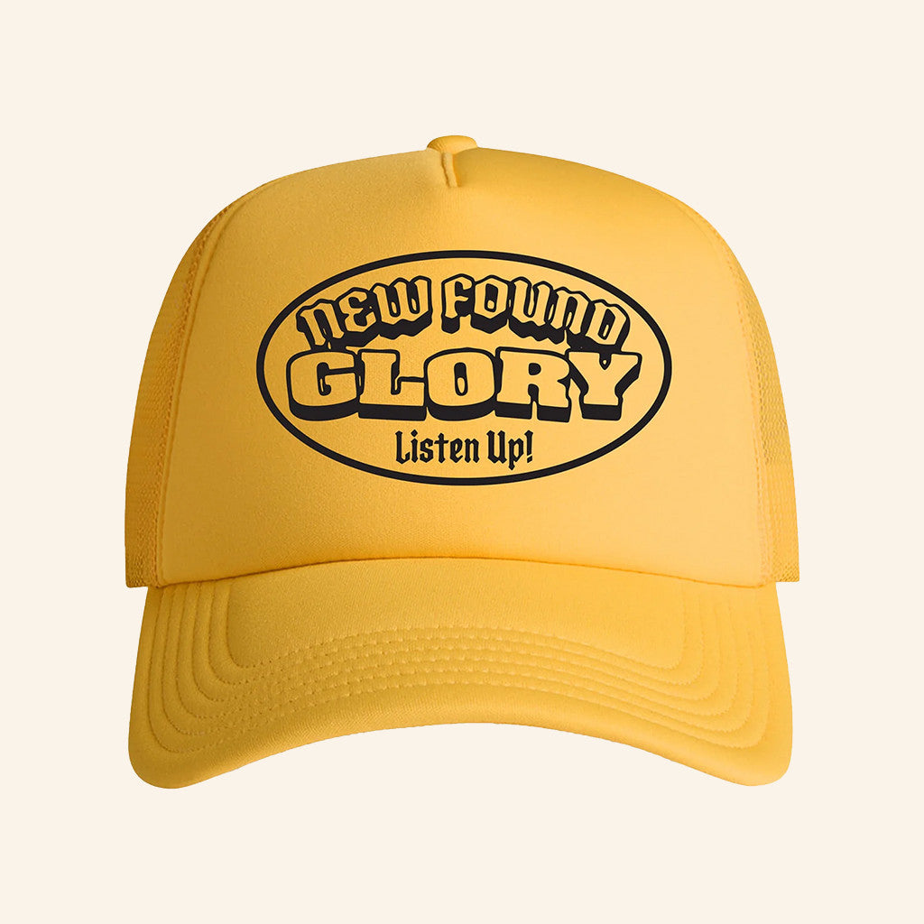 Artist First Merch New Found Glory Listen Up Trucker Hat Presents For Music Lovers - Lilybirchmarket