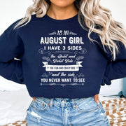 As An August Girl I Have The Fun And Crazy Side Sweatshirt August Birthday Gifts For Her - Lilybirchmarket
