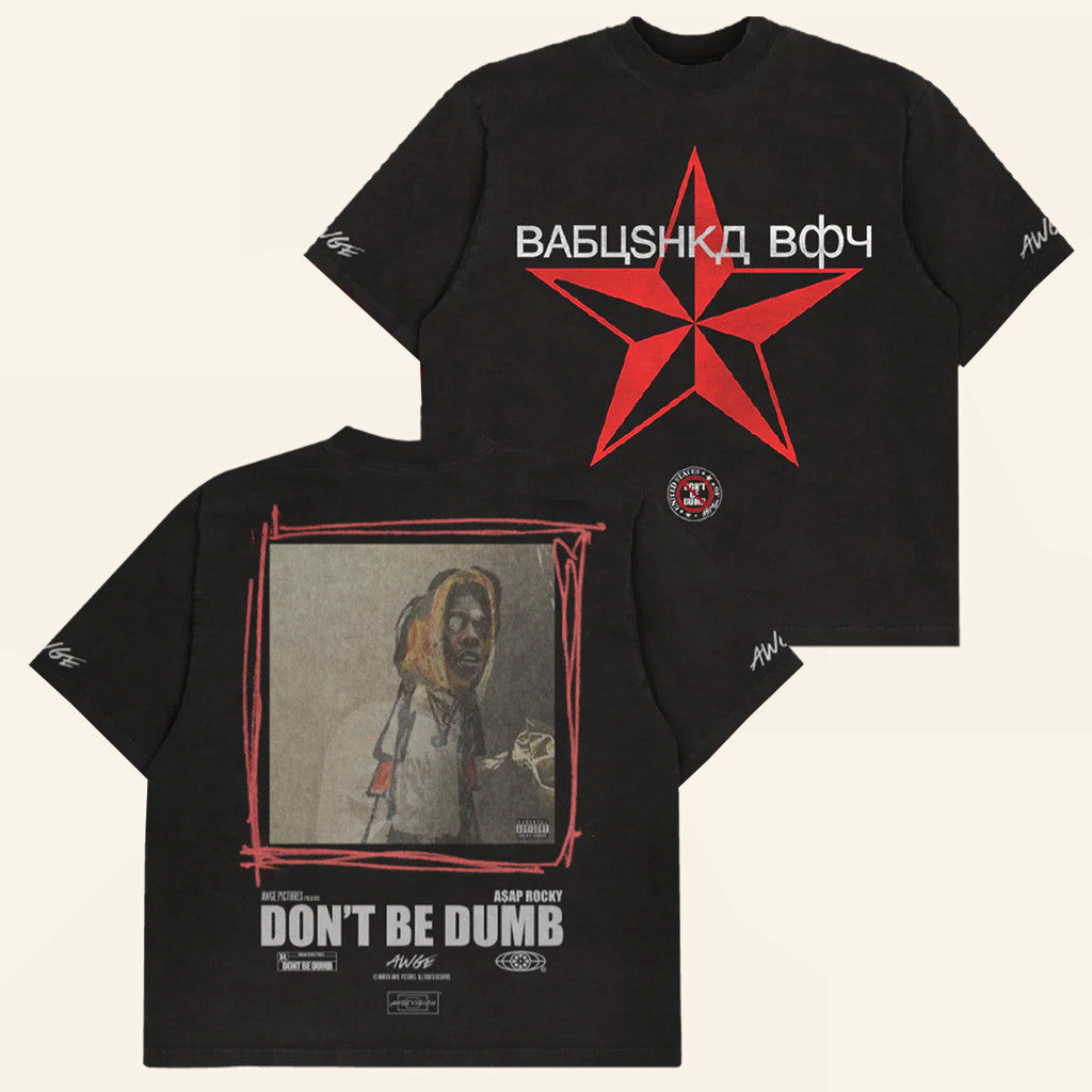 ASAP Rocky Merch Babushka Twofer T-Shirt Don't Be Dumb Shirt Gifts For Rap Lovers - Lily Birch Market