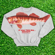 Ask Me How Big It Was Sweatshirt It Was This Big Fish Red Sweatshirt Honest Big Fish Sweatshirt - Lilybirchmarket