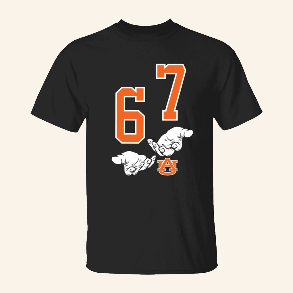 Auburn Football Iron Bowl 6 7 Hands T-Shirt 6 7 Trending Shirt AB Merch Gifts For Football Fans - Lily Birch Market