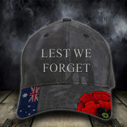 Australia Lest We Forget Hat Poppy Australian Veterans Remembrance Hat - Lilybirchmarket