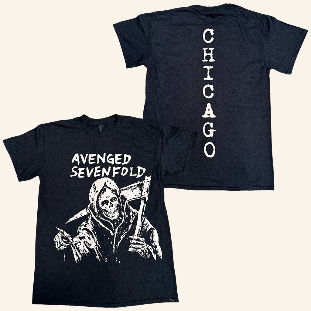 Avenged Sevenfold Merch Reaper Chicago T-Shirt Music Gift Ideas For Guys - Lily Birch Market