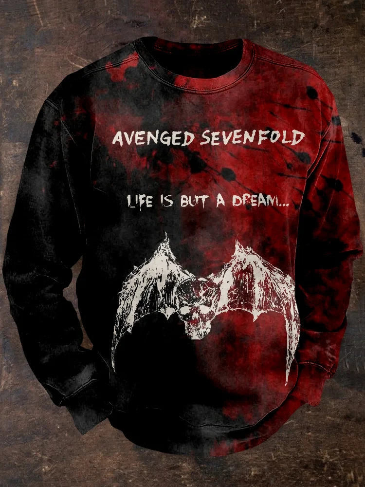 Avenged Sevenfold Merch Wings Skull A7X Sweatshirt Gifts For Father's Day Ideas - Lilybirchmarket