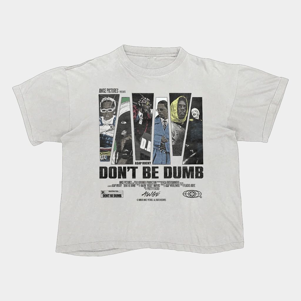 AWGE Merch Group T-Shirt Don't Be Dumb Shirt ASAP Rocky Merch Gifts For Rap Lovers - Lily Birch Market