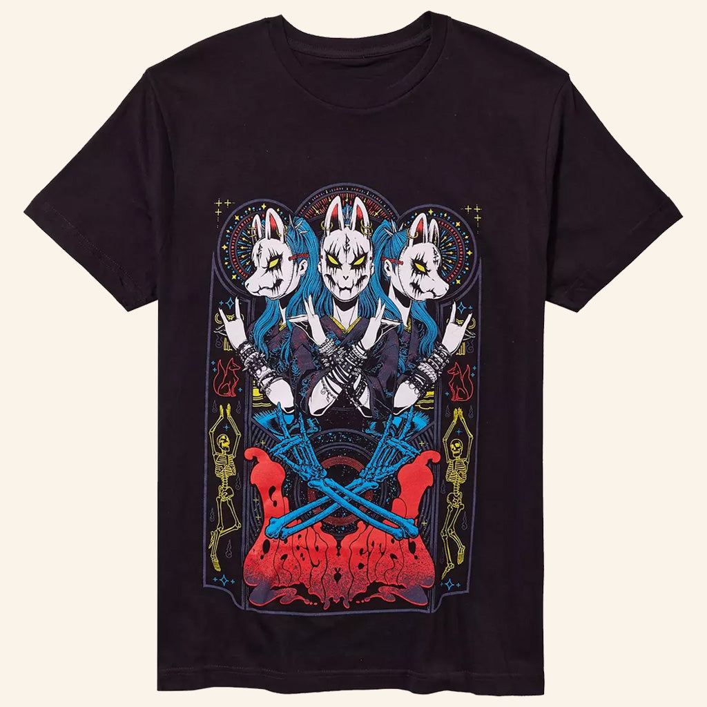 Babymetal Merch Fox Mask Devil Horns T-Shirt Gifts For Music Fans - Lily Birch Market