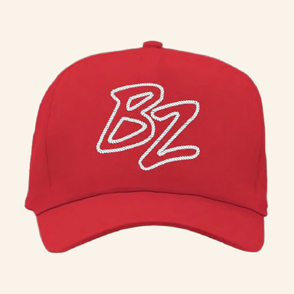 Bailey Zimmerman Merch Tour 2025 BZ Lasso Red White Embroidered Hat Gifts For Dudes - Lilybirchmarket