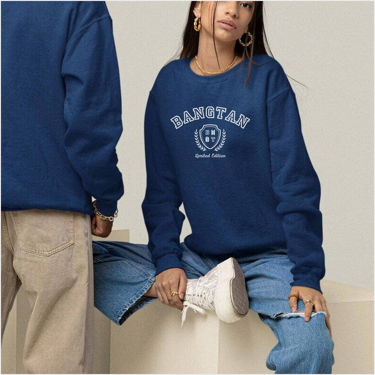 Bangtan University Style Crewneck Sweatshirt Bts Fan Shirt Gifts For Friends Merch Clothing - Lilybirchmarket