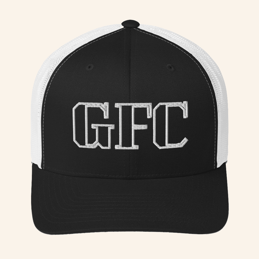 Barrr None Merch Gfc White Outline Embroidered Trucker Hat Him Gifts - Lilybirchmarket