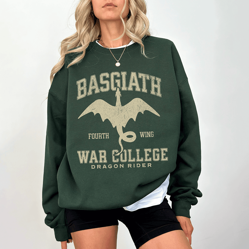 Basgiath War College Sweatshirt Green Fourth Wing Sweatshirt Sweatshirt Gifts For Mom - Lilybirchmarket
