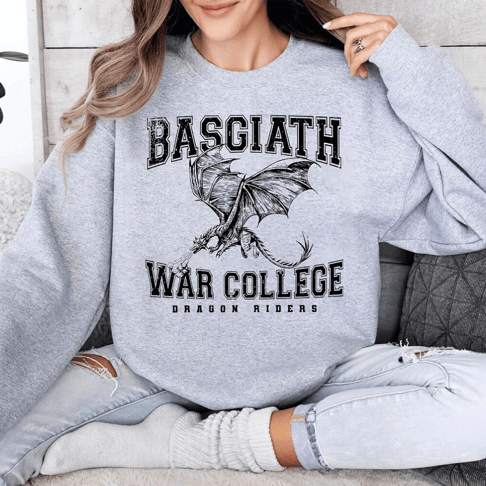 Basgiath War College Sweatshirt Grey Dragon Riders Sweatshirt Best Gift For Daughter - Lilybirchmarket