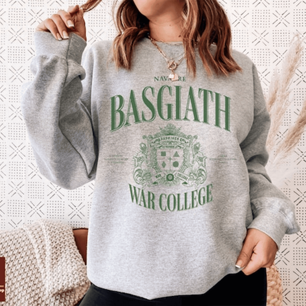 Basgiath War College Sweatshirt Grey Gift Ideas For Sister - Lilybirchmarket