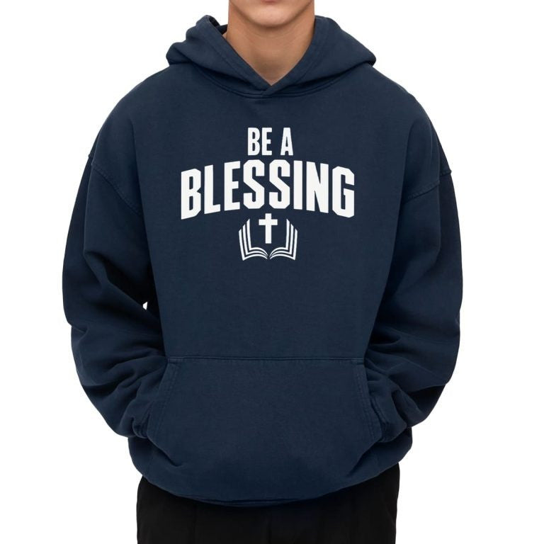 Be A Blessing Hoodie Drake Maye Christian Cross Book Faith Inspired Football Fan Merch - Lilybirchmarket