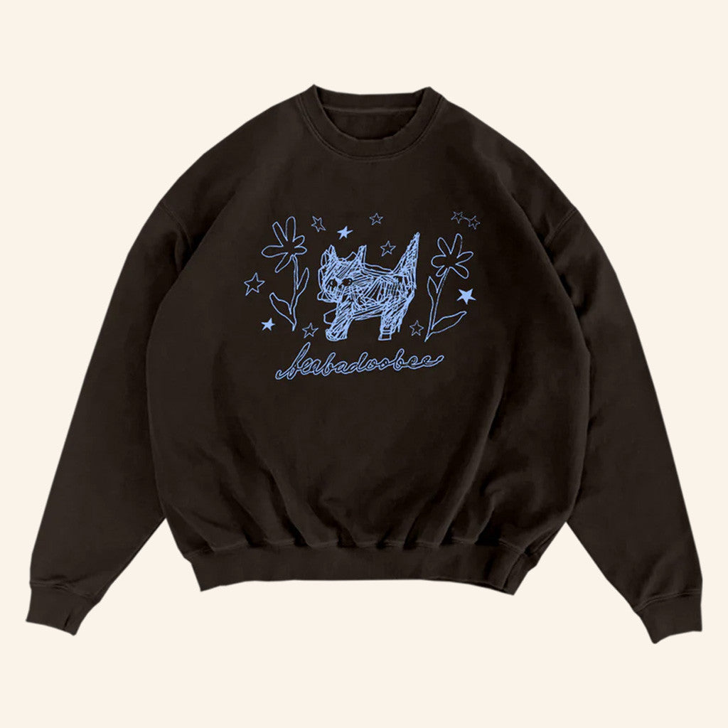 Beabadoobee Merch Scribble Cat Sweatshirt Birthday Gift For Sister - Lilybirchmarket
