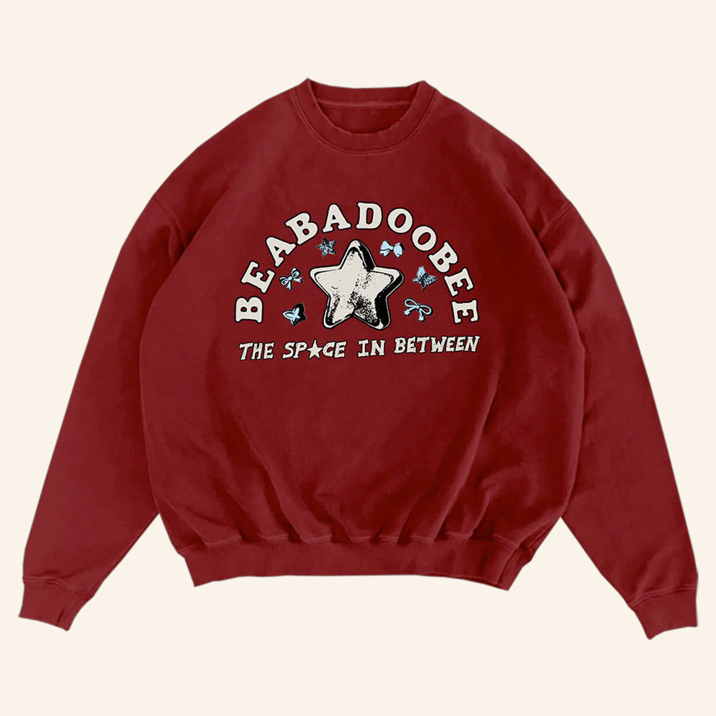 Beabadoobee Official Merch Red Star Crewneck Sweatshirt Gifts For Her - Lilybirchmarket