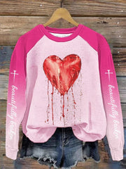 Beautifully Broken Bloody Heart Sweatshirt Country Music Hoodie Birthday Gift for Husband - Lilybirchmarket