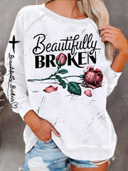 Beautifully Broken Country Music Sweatshirt Music Lover Jelly Roll Fans Gifts For Her - Lilybirchmarket
