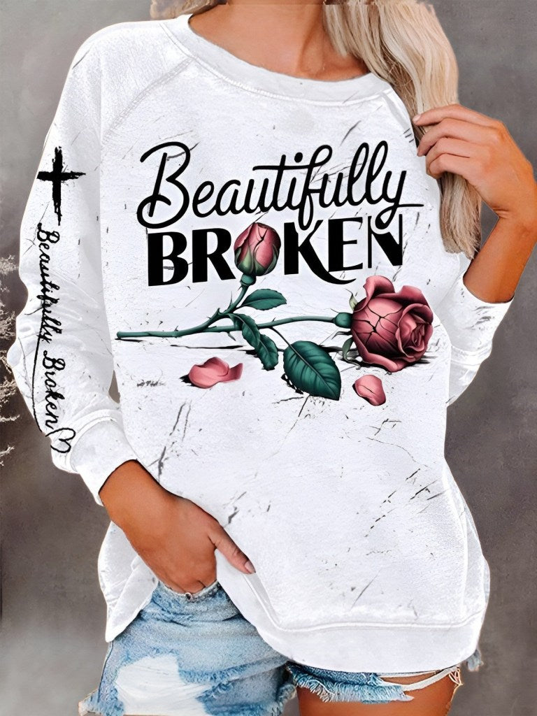 Beautifully Broken Country Music Sweatshirt Music Lover Jelly Roll Fans Gifts For Her - Lilybirchmarket