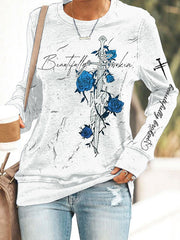 Beautifully Broken Rose Sweatshirt Country Music Merch Jelly Roll Fans Gift Idea for Boyfriend - Lilybirchmarket