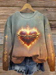 Beautifully Broken Sacred Heart Of Jesus Sweatshirt Country Music Lover Jelly Roll Fans Birthday Gift for Husband - Lilybirchmarket