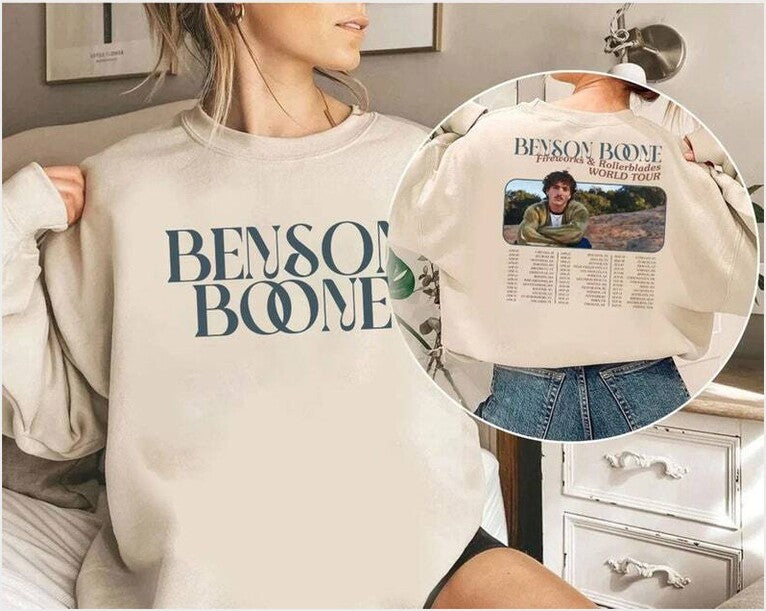 Benson Boone 2024 World Tour Sweatshirt, Tour Sweater, Music Sweatshirt Gifts For Brother Merch Clothing - Lilybirchmarket