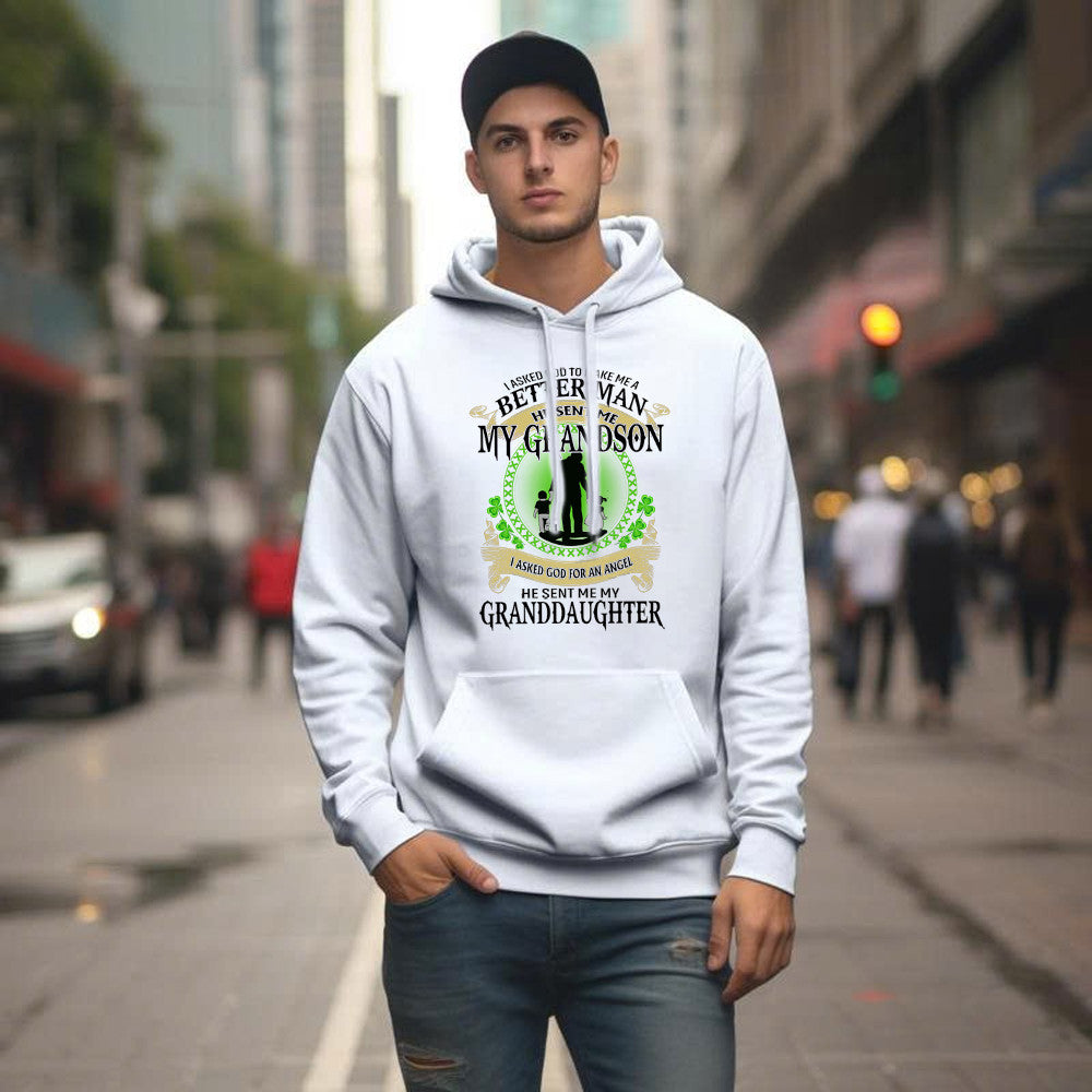 Better Man He Sent Me My Son An Angel He Sent Me My Daughter Hoodie St Patrick Day Gifts For Dad - Lilybirchmarket