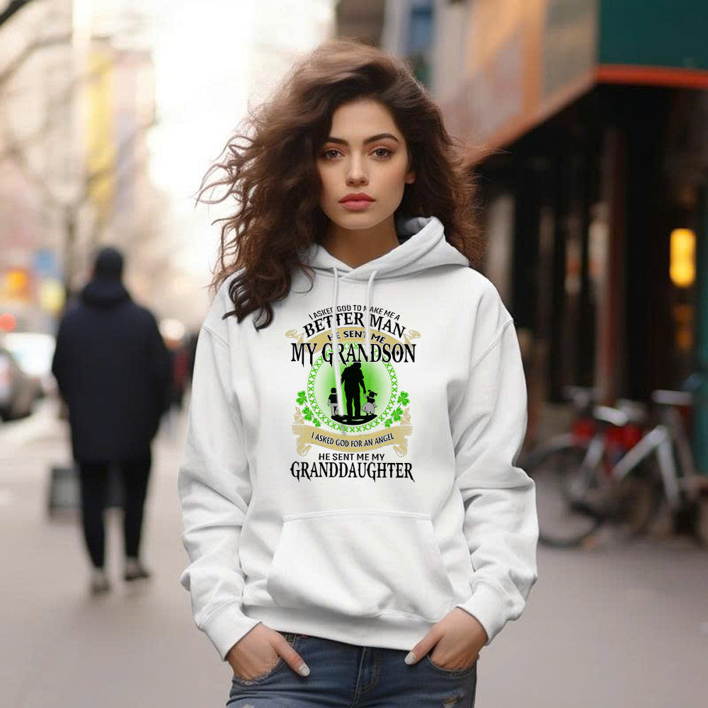 Better Man He Sent Me My Son An Angel He Sent Me My Daughter Hoodie St Patrick Day Gifts For Dad - Lilybirchmarket