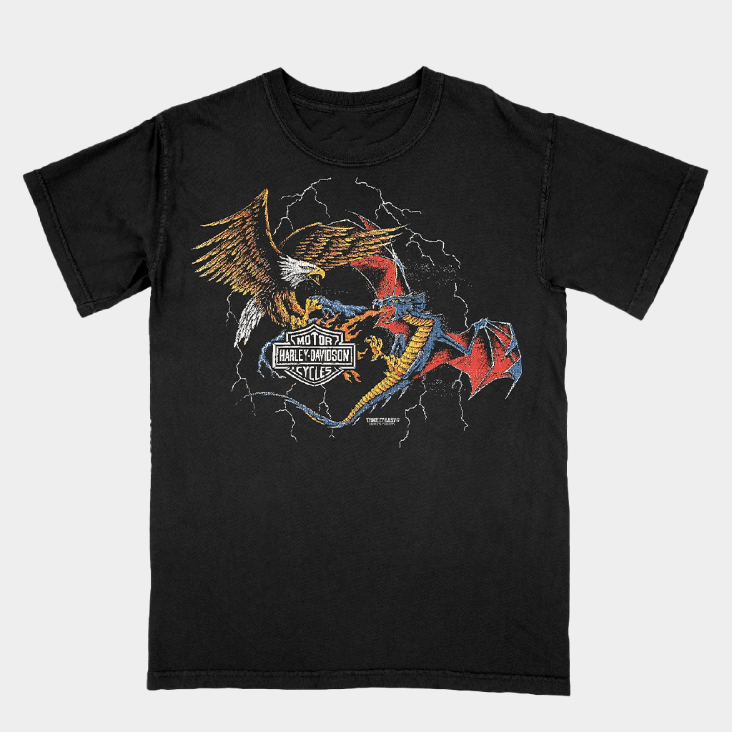 Beyond Human Merch Battle T-Shirt Harley Davidson Eagle Vs Dragon Shirt Gifts For Dudes - Lily Birch Market