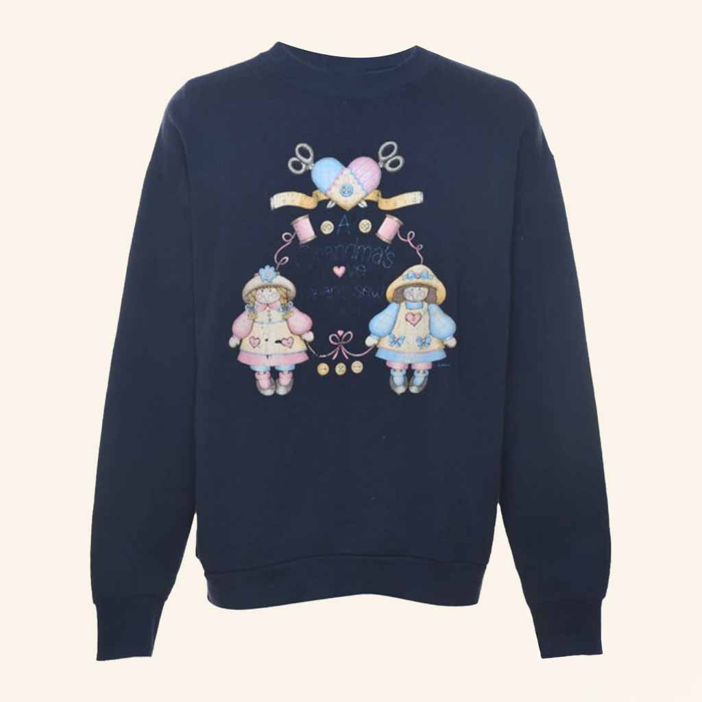 Beyond Retro Merch Dolls A Grandma's Love Means Sew Much Sweatshirt Chrismast Gift Ideas - Lilybirchmarket