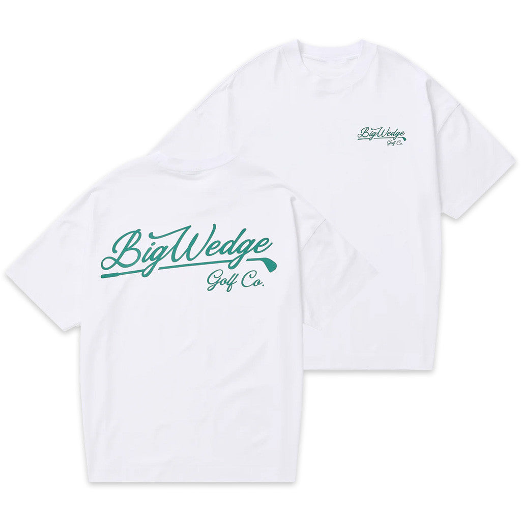 Big Wedge Golf Merch BW Script T-Shirt White Fathers Day Gifts For Golfers - Lily Birch Market