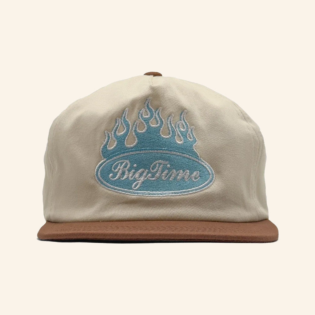 Bigtime Merch Bigtime Blue Flame Embroidered Snapback Hat Gifts For Friends - Lilybirchmarket