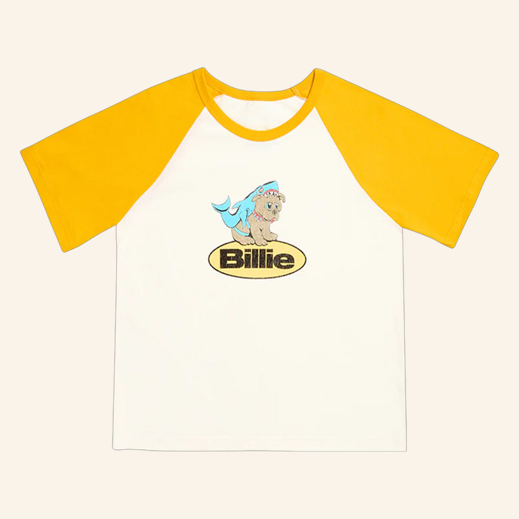 Billie Eilish Merch Shark Yellow And White T-Shirt Cute Gifts For Girlfriend - Lily Birch Market