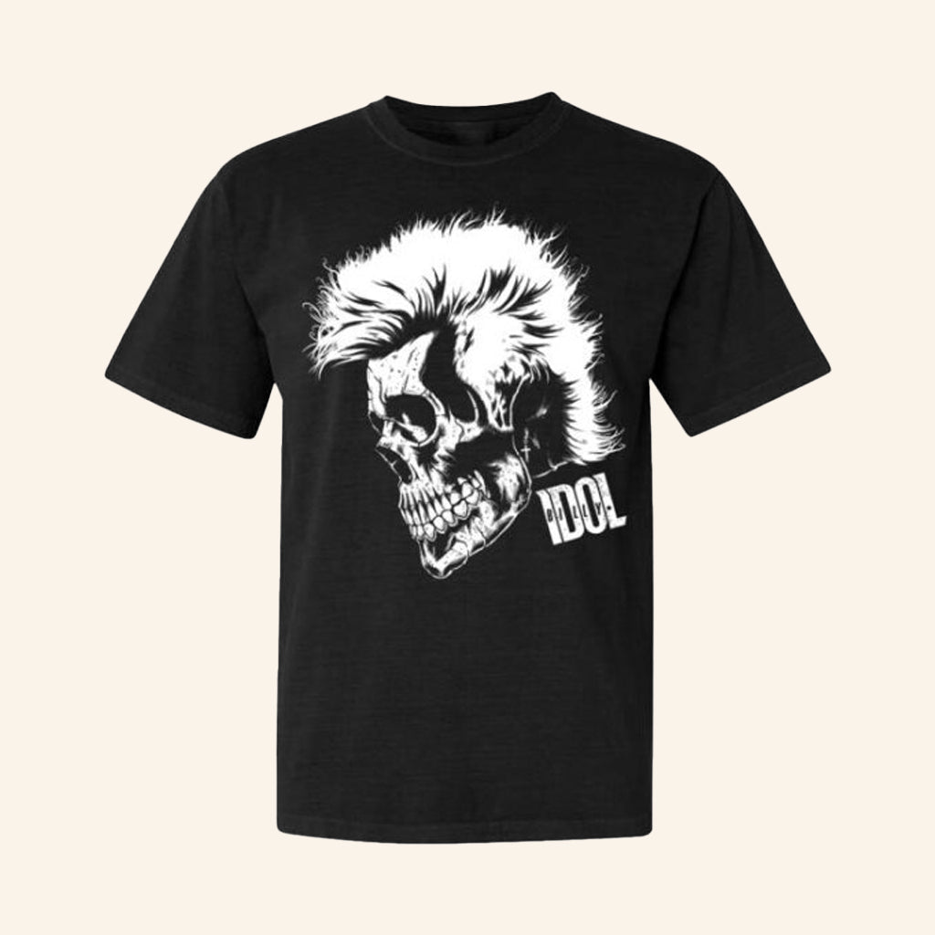 Billy Idol Merch Billy Skull Black T-Shirt Music Gift Ideas For Guys - Lily Birch Market