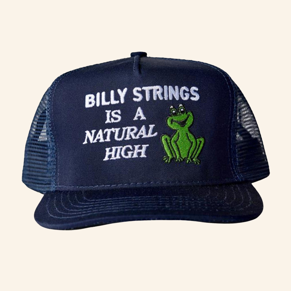 Billy Strings Merch Billy Strings Is A Natural High Trucker Hat Embroidered Gifts For Besties - Lilybirchmarket