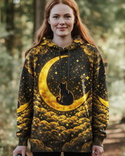 Black Cat Hello Darkness My Old Friend Hoodie Groovy Hippie Apparel Gifts For Her - Lilybirchmarket