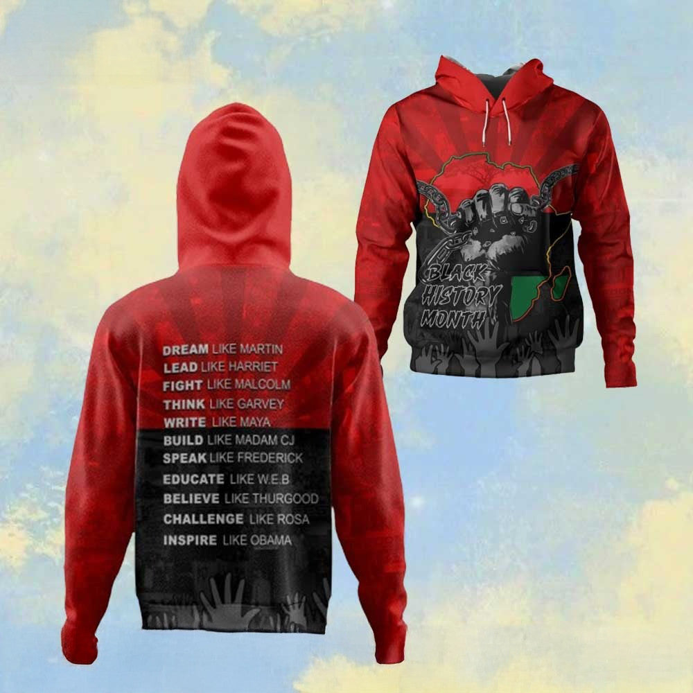 Black History Month Hoodie Inspire Like Obama Clothes Fight Like Malcolm Merch Gift for Him - Lilybirchmarket