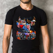 4th Of July Dinosaur Monster Truck Bald Eagle American Flag Classic Unisex T-Shirt Gildan 5000 (Made In US) DLQD1204PT05