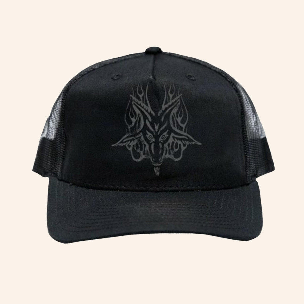 Blackcraft Cult Merch Grey Baphomet Trucker Hat Christmas Gift Ideas For Dad - Lilybirchmarket