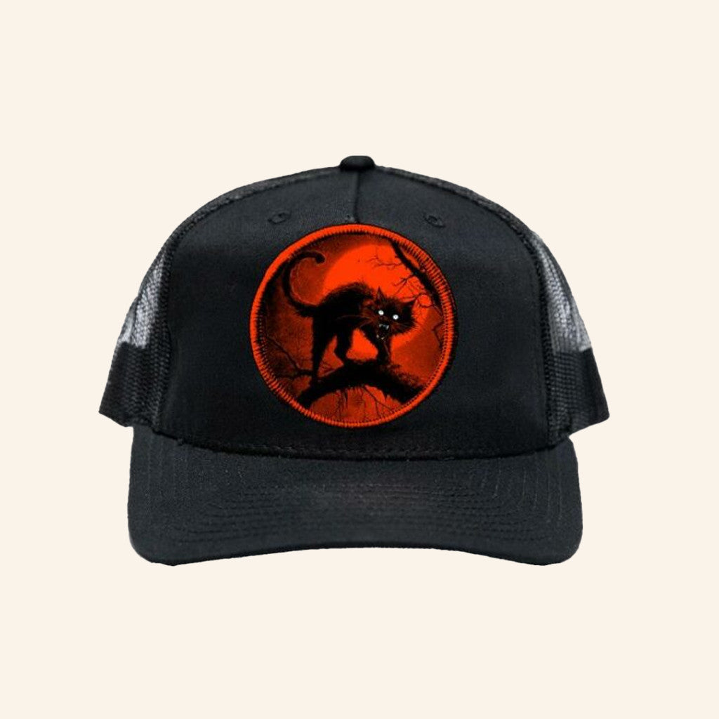Blackcraft Cult Merch Halloween Cat Trucker Hat Halloween Gifts For Friends - Lilybirchmarket