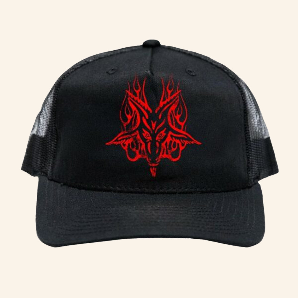 Blackcraft Cult Merch Red Baphomet Trucker Hat Christmas Gifts For Husband - Lilybirchmarket
