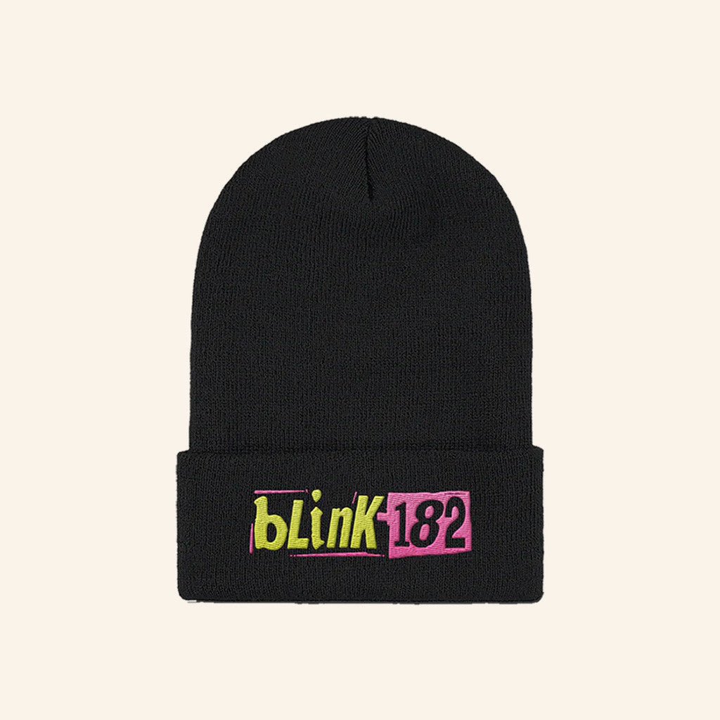 Blink 182 Merch Black Logo Beanie Embroidered Gifts For Friends - Lilybirchmarket