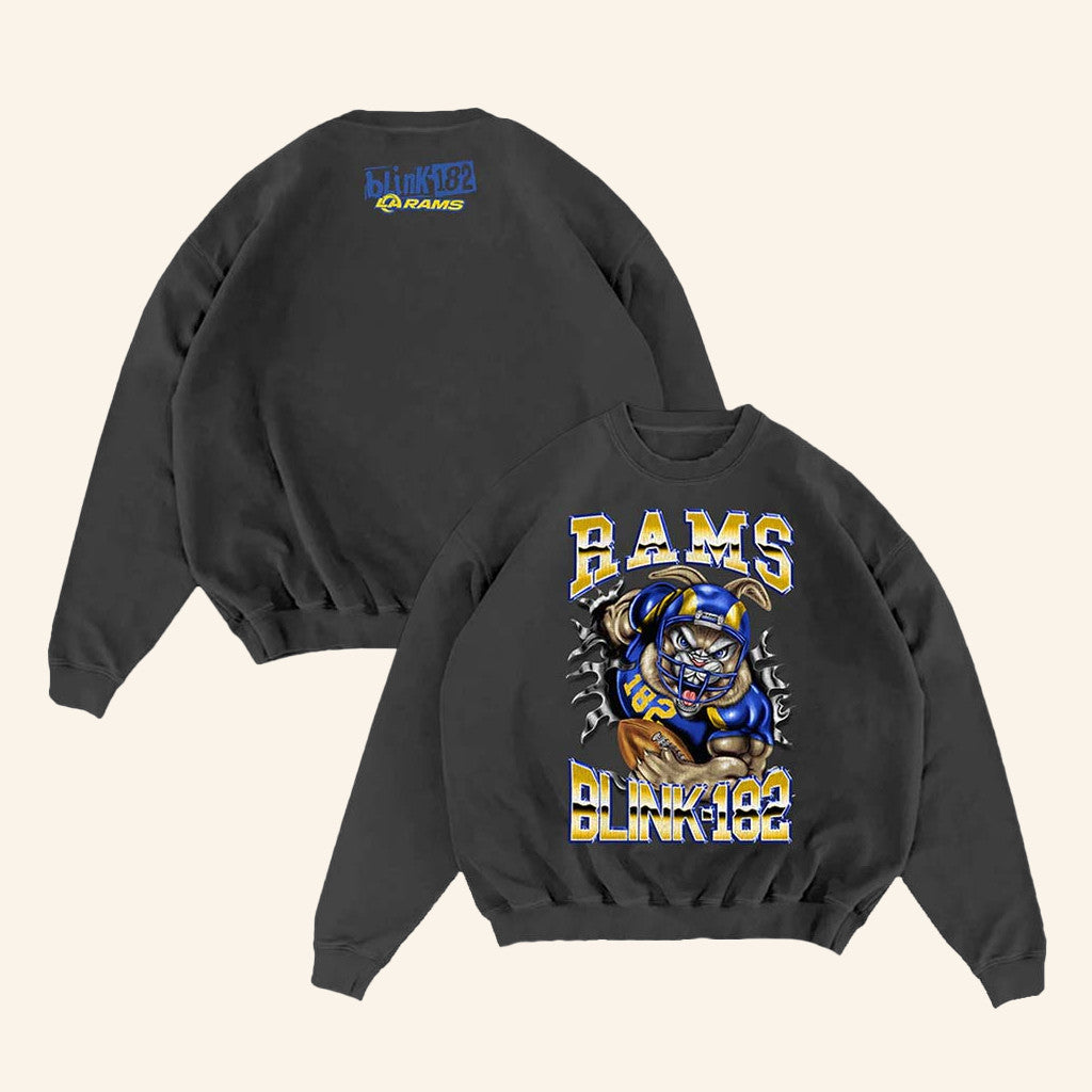 Blink 182 Merch Blink 182 X LA Football Touchdown Sweatshirt Football Related Gifts - Lilybirchmarket