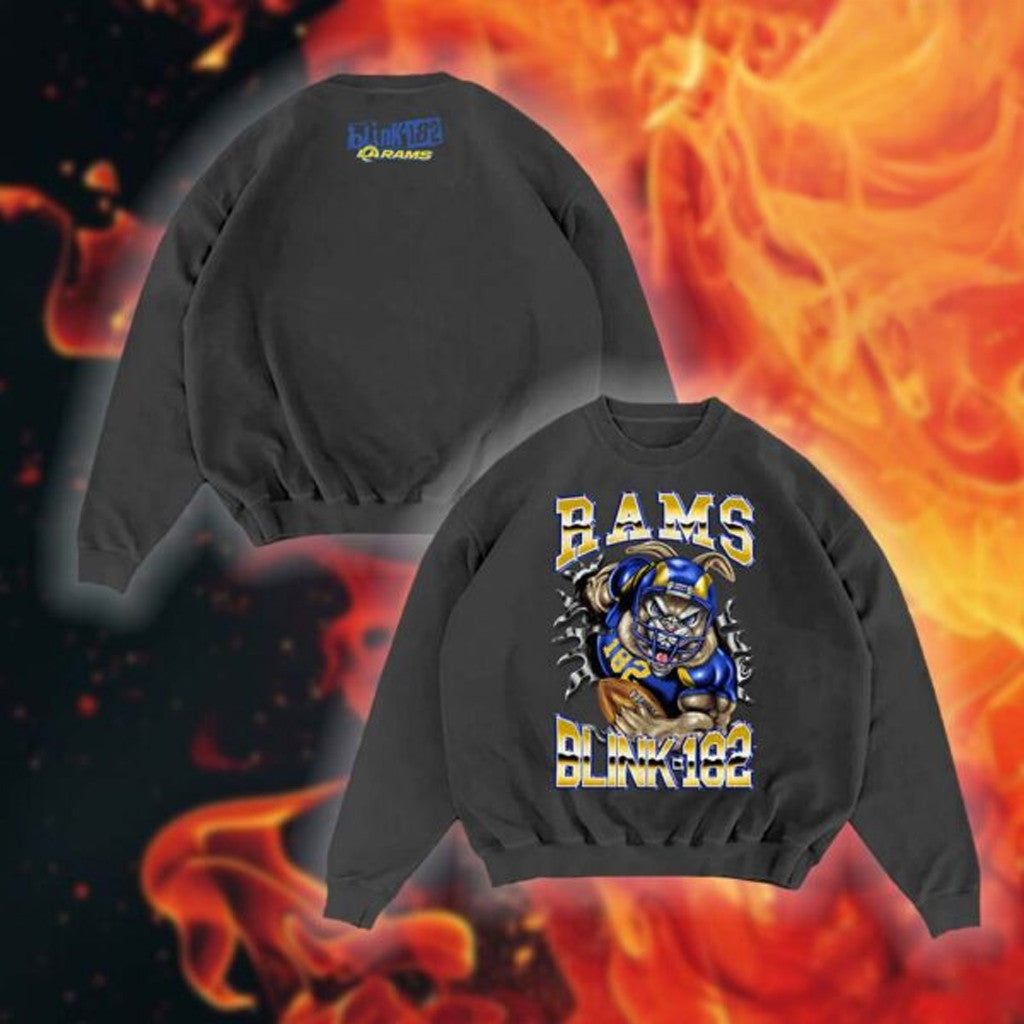 Blink 182 x LA Football Collab Merch Touchdown Black SweatShirt Best Gifts For Football Fans - Lilybirchmarket