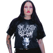 Blood Club Merch Oni Mask Cropped Shirt Gifts Ideas For Girlfriend - Lily Birch Market