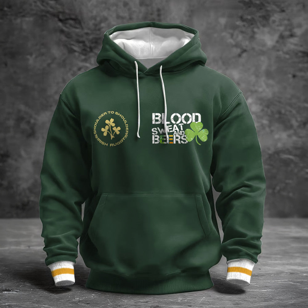 Blood Sweat And Beers St Patrick's Day Hoodie St Patrick's Day Clothing Gift Ideas - Lilybirchmarket
