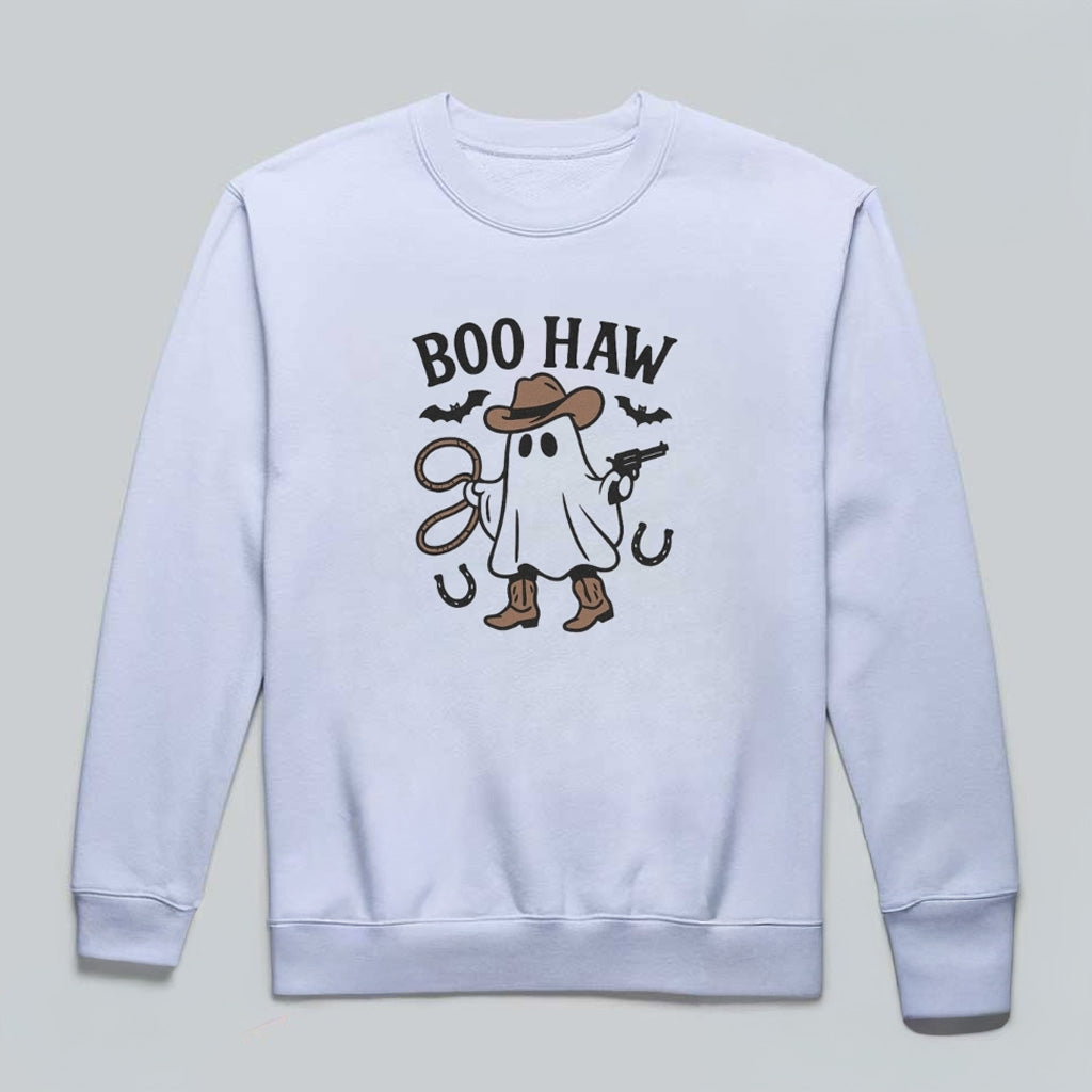 Boo Haw Sweatshirt Funny Western Ghost Cowboy Sweatshirt Halloween Gifts - Lilybirchmarket