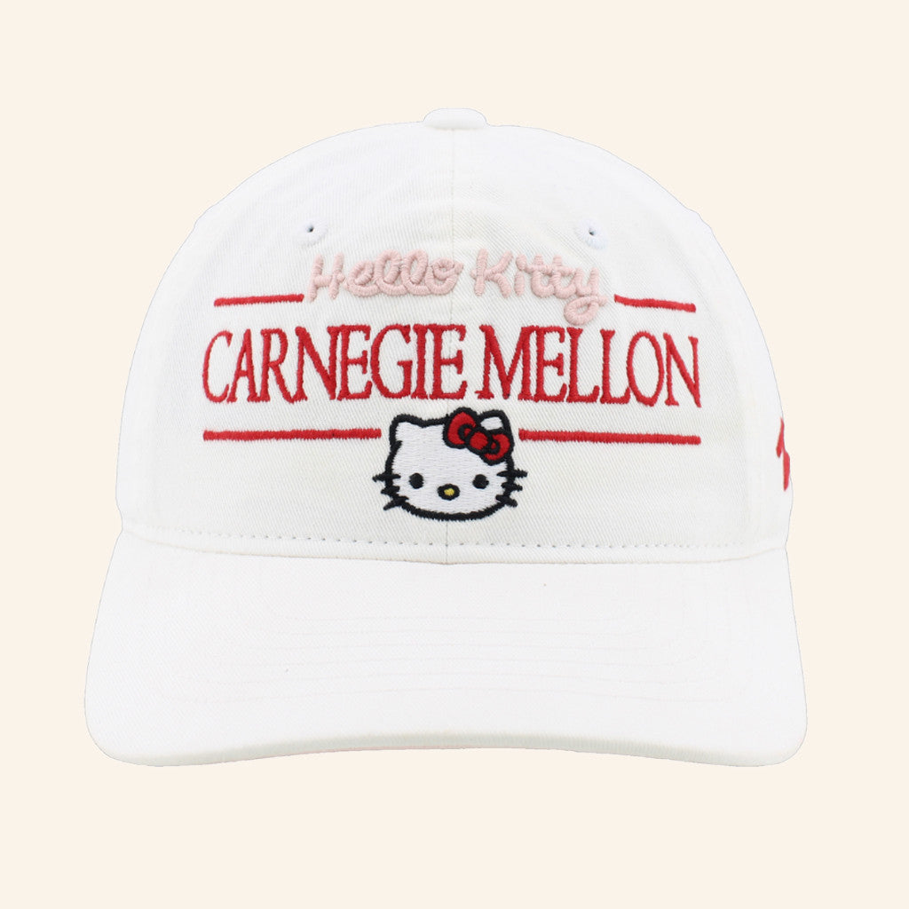 Bookstore Merch Carnegie Mellon Hello Kitty White Hat Embroidered Gifts For Girlfriend - Lilybirchmarket