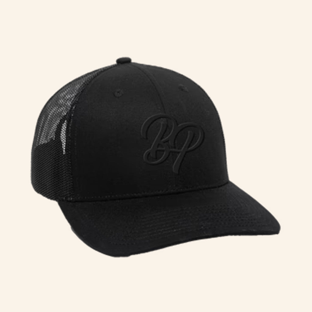 Brad Paisley Merch Tour 2025 Black On Black BP Trucker Hat Gifts For Music Lovers - Lilybirchmarket