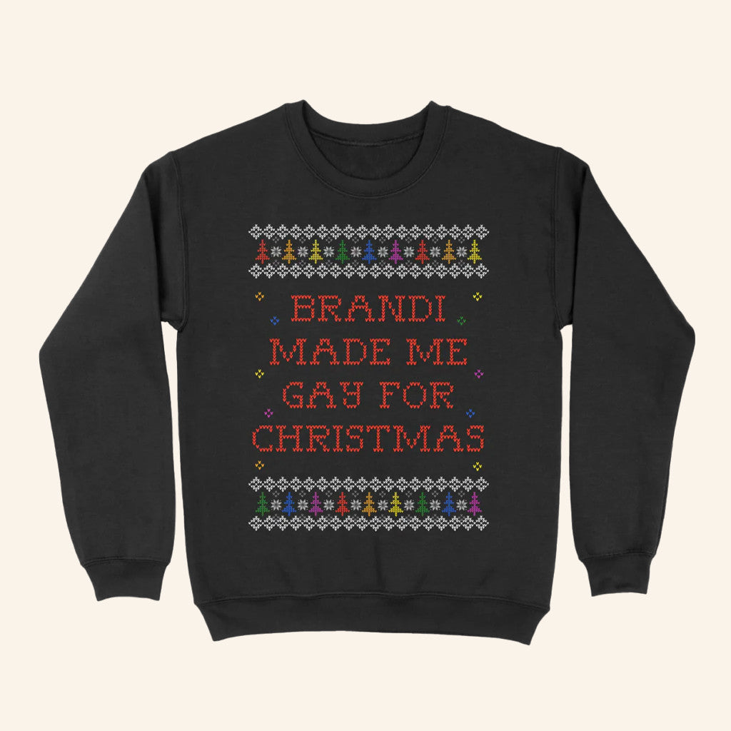 Brandi Carlile Merch Gay For Christmas Crewneck Sweatshirt Christmas Gifts For Music Lovers - Lilybirchmarket