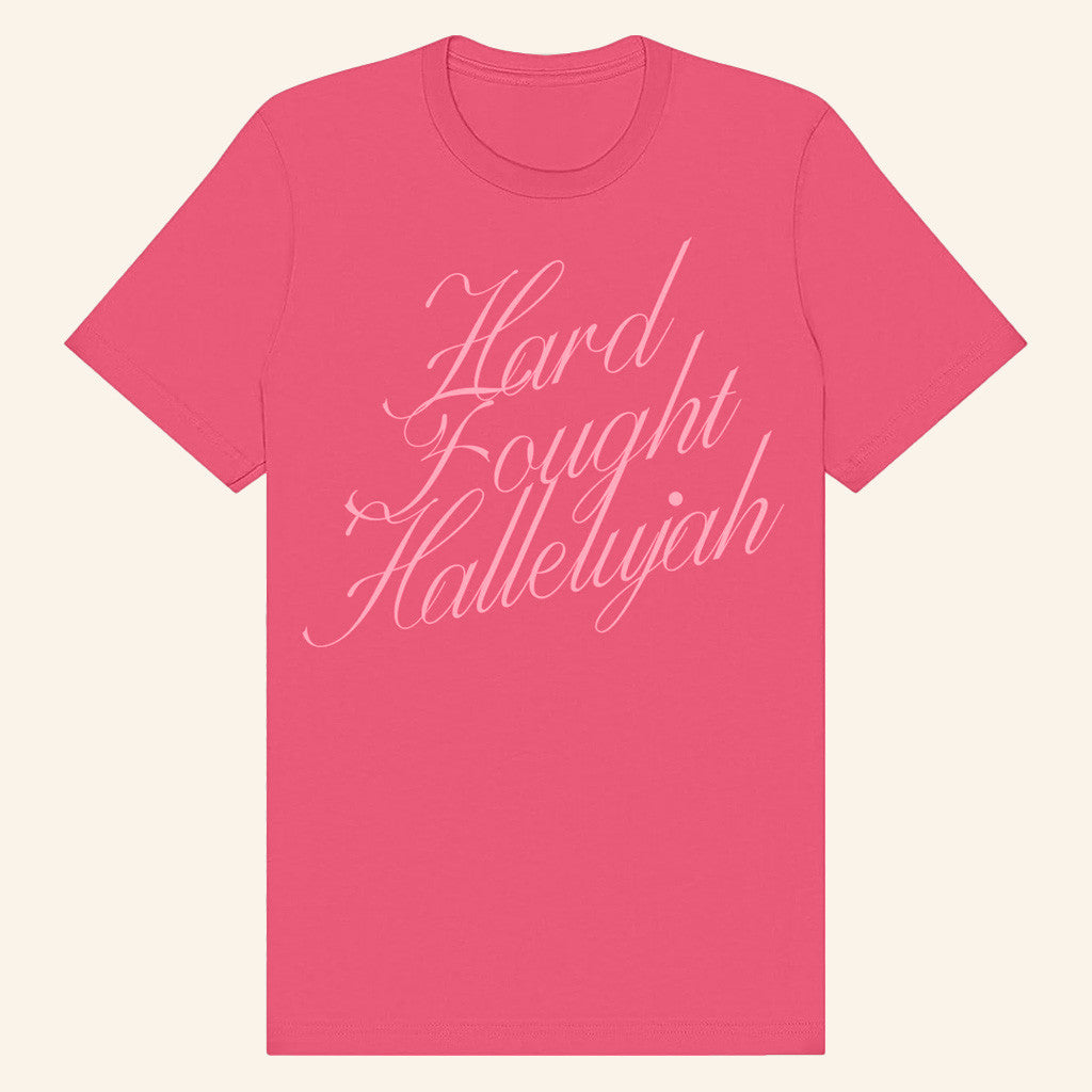 Brandon Lake Merch Hard Fought Hallelujah Cursive T-Shirt Gifts For Mom - Lily Birch Market